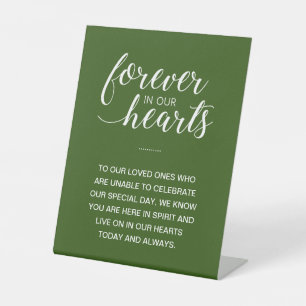 Signe De Table Green Forever dans nos coeurs Mariage commémoratif