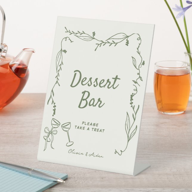 Signe De Table Green Hand Drake Whimsical Dessert Bar (In SItu)