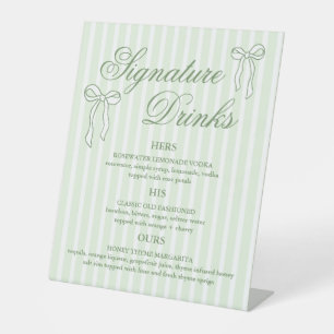 Signe De Table Green Mariage Signature Boissons Cocktails