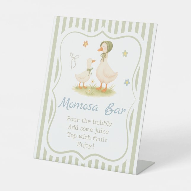 Signe De Table Green Mother Goose Baby shower Momosa Bar (Recto)