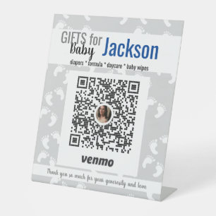 Signe De Table Grey Boy Office Idées de Baby shower Venmo