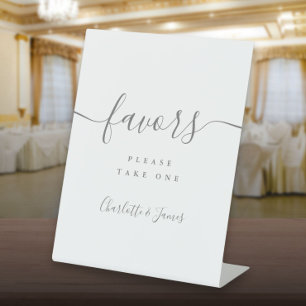 Signe De Table Gris Moderne Script Mariage Faveurs Table