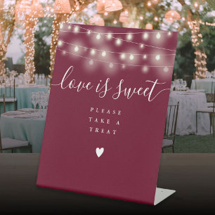 Signe De Table Guirlande lumineuse Bourgogne L'amour est doux Fav