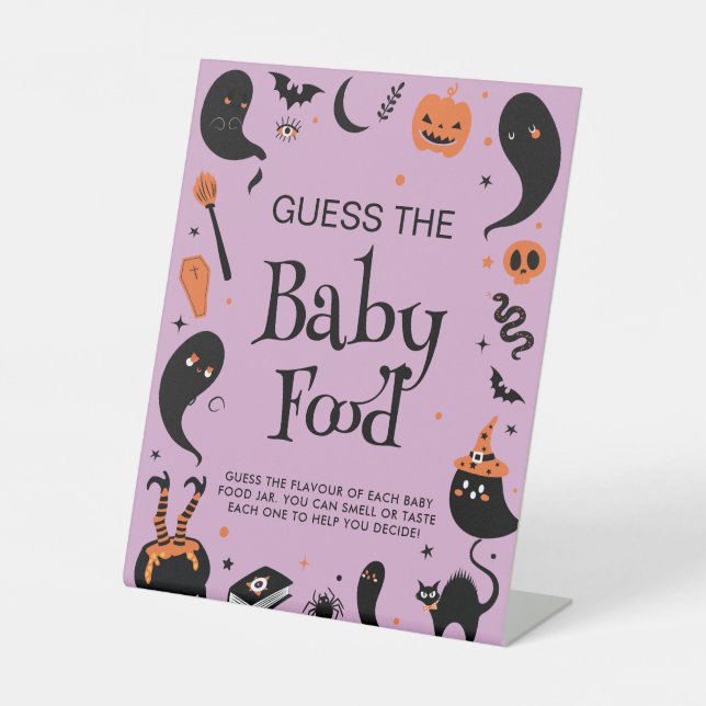 Signe De Table Halloween Baby shower Guess the Baby Food Game (Recto)