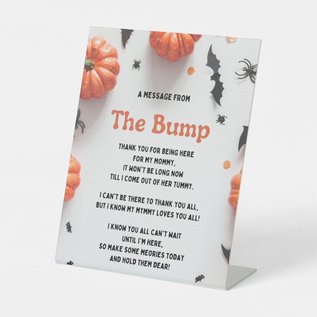 Signe De Table Halloween Baby shower Un Petit Boo Invitation (Recto)