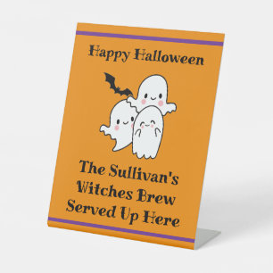 Signe De Table Halloween Brew Booze Personnaliser Ghost Bat Orang