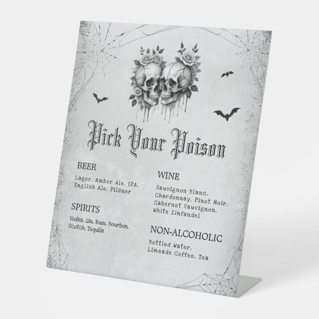 Signe De Table Halloween Choisissez votre barre Poison (Recto)