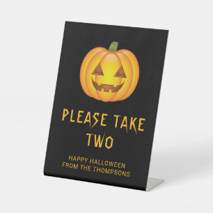 Signe De Table Halloween Jack-o'Lantern Citrouille Prenez votre b