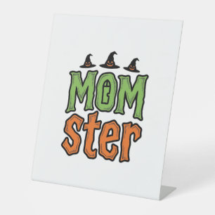 Signe De Table Halloween Maman Monstre Vintage Conception de T-sh