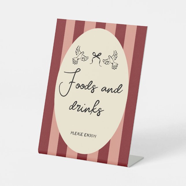 Signe De Table Hand Drawn Scribble Wedding Food & drinks  sign (Recto)