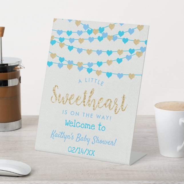 Signe De Table Hanging Love Hearts Baby shower amoureux Bienvenue (In SItu)