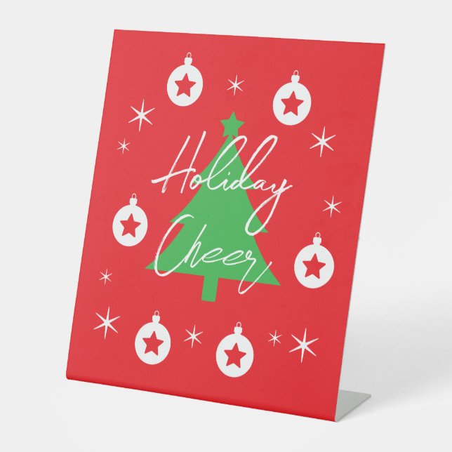 Signe De Table Happy Holidays Merry Christmas New Year (Recto)