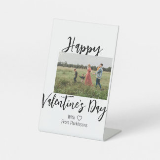 Signe De Table Happy Valentine's day add family name photo simple