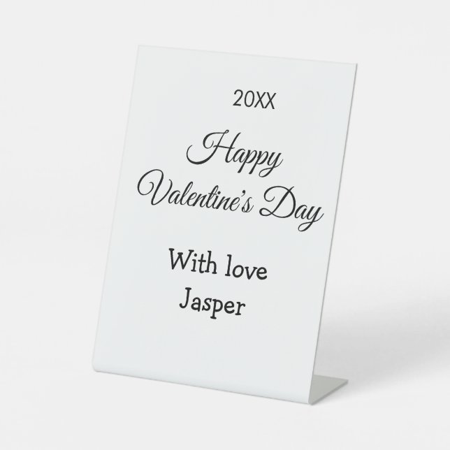 Signe De Table Happy Valentine's day name love simple year stylis (Recto)