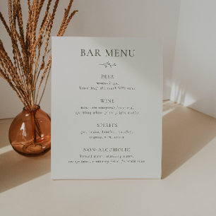 Signe De Table HARMONIE Olive Green Branch Liste des menus