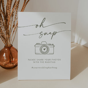 Signe De Table Hashtag Boho Chic Green et White Oh Snap Mariage