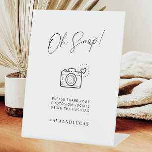 Signe De Table Hashtag de partage photo minimaliste Oh Snap Maria
