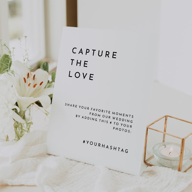 Signe De Table Hashtag Mariage moderne en blanc (Créateur téléchargé)