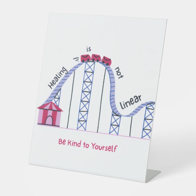 Signe De Table 'Healing Isn't Linear' Empowering Self Love Sign  (Recto)