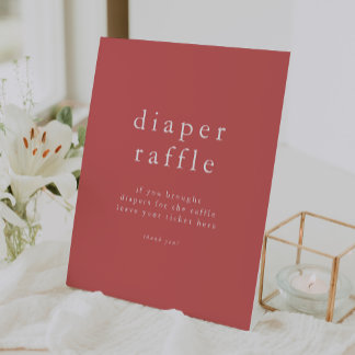 Signe De Table HEIDI Été Rouge Simple Baby shower Déchets Raffin