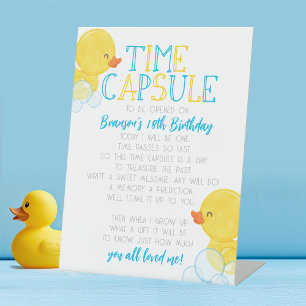 Signe De Table Heure Capsule Canard en caoutchouc 1er fête d'anni