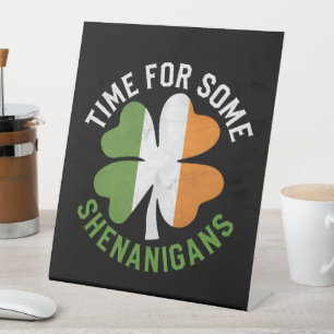 Signe De Table Heure pour certains Shenanigans Clover St Patrick'