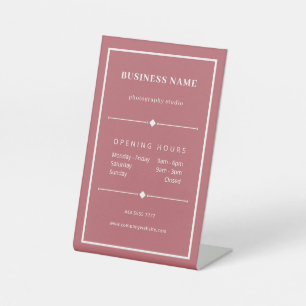 Signe De Table Heures d'ouverture de bureau blanc simple Dusty Pi