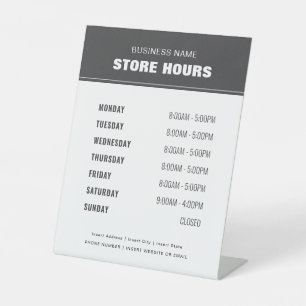 Signe De Table Heures d'ouverture des magasins Professionnels Mod