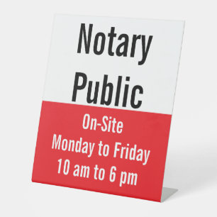 Signe De Table Heures sur site du public notaire Modèle rouge et 