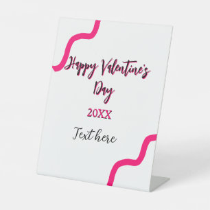 Signe De Table Heureuse Sainte-Valentin rose noir spirale audacie