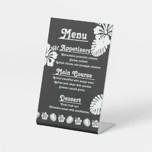 Signe De Table Hibiscus tropicaux en cale noire