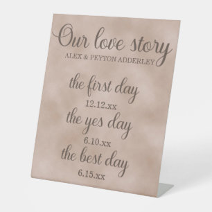 Signe De Table Histoire d'amour Chronologie Plage Brown Mariage