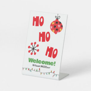 Signe De Table Ho Ho Ho Red Orament Bienvenue Wifi Mot de passe