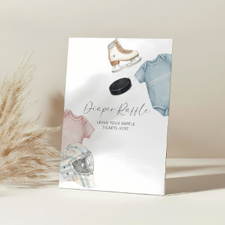 Signe De Table Hockey baby shower, ice hockey diaper raffle