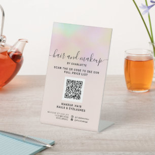 Signe De Table Hologramme Unicorn ombre maquillage numérique QR p