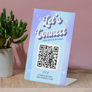 Signe De Table Holographie Super branchée Connectons le code QR