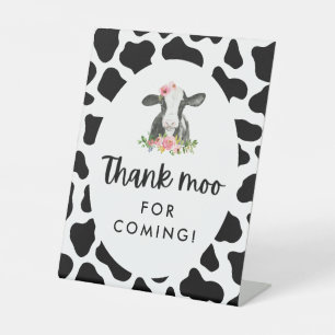Signe De Table Holy Cow Girl Anniversaire Merci Moo Pour Le Signa