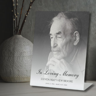 Signe De Table Hommage aux photos commémoratives ou funéraires