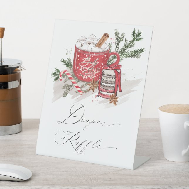 Signe De Table Hot Chocolate and Cookies Winter Baby Shower  (In SItu)