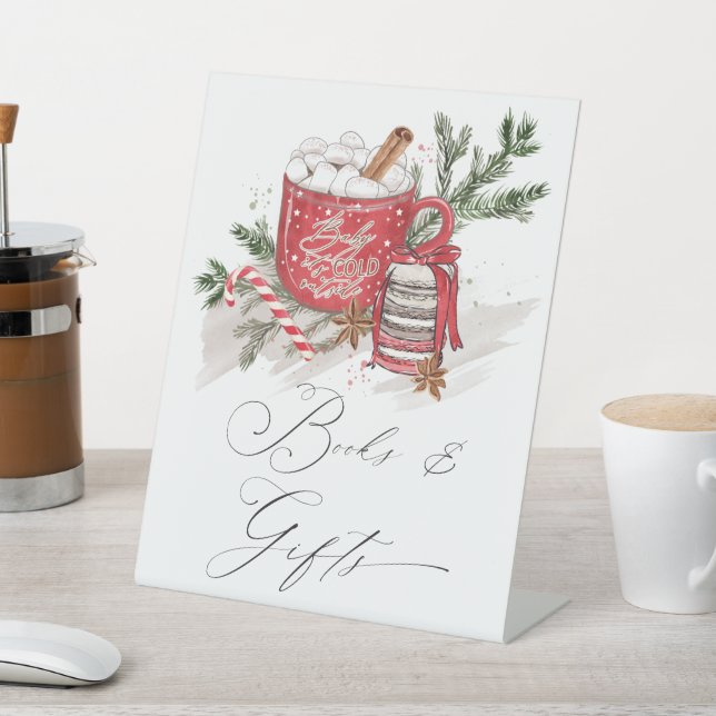 Signe De Table Hot Chocolate and Cookies Winter Baby Shower  (In SItu)