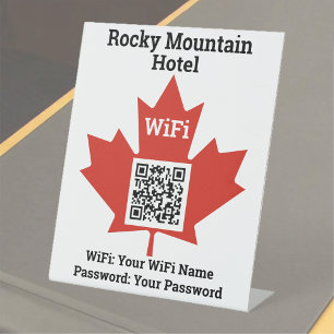 Signe De Table Hôtel Canadien Wifi Détails Plus Code QR