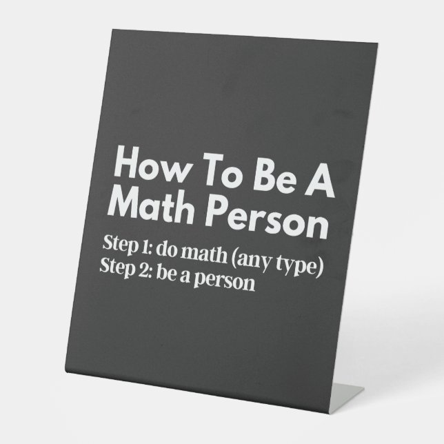 Signe De Table How To Be A Math Person (Recto)