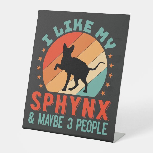 Signe De Table Humour du propriétaire canadien de chats en sphynx (Recto)