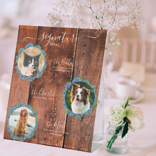 Signe De Table Hydrangeas Bois rustique 3 Photo Signature Animaux