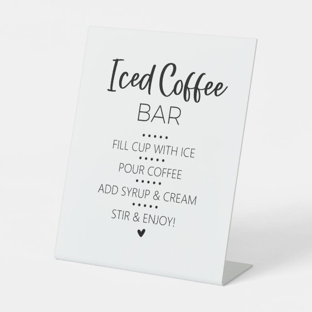 Signe De Table Iced Coffee Bar Drink Pedestal Sign (Recto)