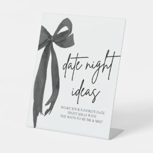 Signe De Table Idées de soirée romantique avec un nœud noir moder