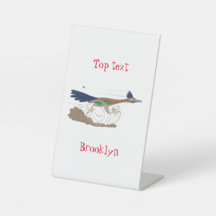 Signe De Table Illustration amusante de la caricature d'oiseau du