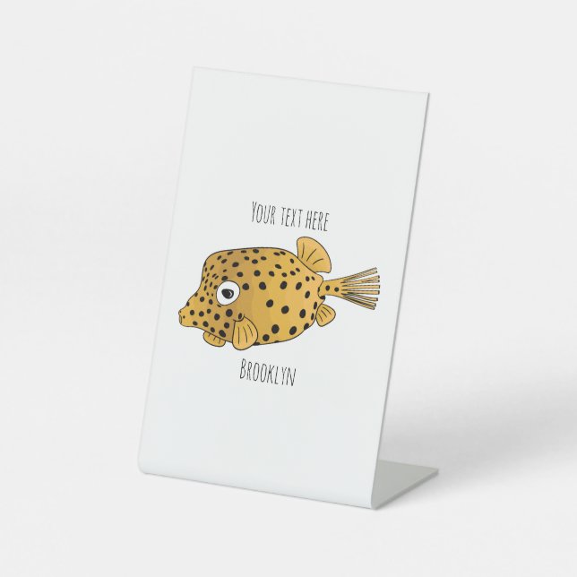 Signe De Table Illustration de boxfish jaune (Recto)
