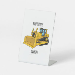 Signe De Table Illustration de dessin animé Bulldozer