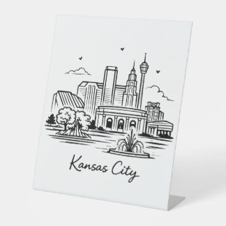 Signe De Table Illustration de Kansas City en ligne noire